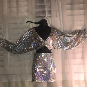 Gently used worn once. Two piece sparkle set